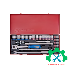 Bộ tube 1/2" Kingtony 4026MR03 (8-32mm) 12 cạnh gồm 24 chi tiết