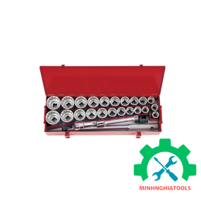 Bộ tuýp 3/4" có 26 chi tiết hệ inch & hệ mét Kingtony 6226CR loại 12 cạnh 