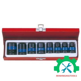 Bộ đầu tuýp 1/2" đen ngắn 8 chi tiết  Kingtony 4408MP  