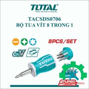 BỘ TUA VÍT 8 TRONG 1 (TAY VẶN XOAY CHIỀU) TOTAL - TACSDS1726
