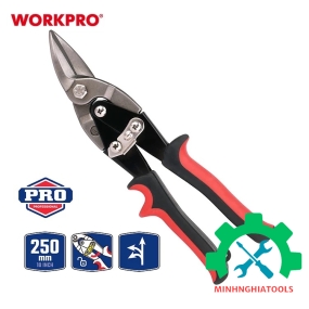 Kéo cắt tôn bằng thép mũi cong trái 250mm (10inches) Workpro - WP214016 