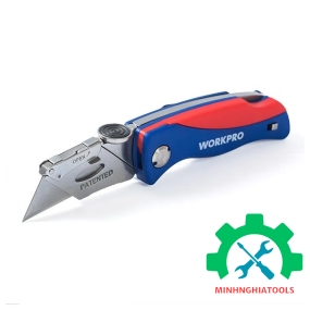 Dao gấp tiện ích có lưỡi cắt gấp gọn, có thể thay thế lưỡi dao nhanh chóng Workpro - WP211006 
