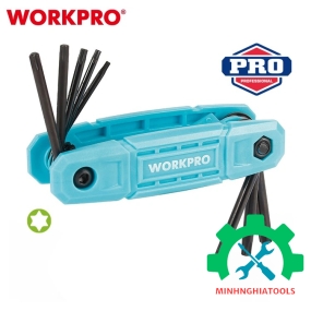 Bộ lục giác bông gấp gọn (1 bộ = 8 cái) làm bằng thép hợp kim CR-V, Workpro - WP222033 