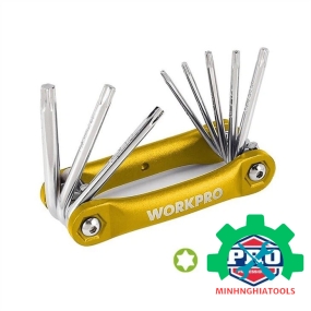 Bộ lục giác đầu hình sao, kiểu gấp tôm tích, 8 cái Workpro - WP222025 