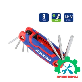Bộ lục giác đầu hình sao, kiểu gấp tôm tích, 8 cái Workpro - WP222021 