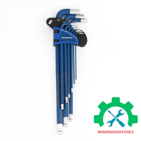 Bộ lục giác đầu bi kiểu L 9 cái hệ mét Workpro WP222011 