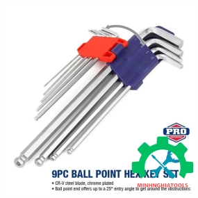 Bộ lục giác đầu bi loại dài 9 cái hệ mét Workpro WP222007