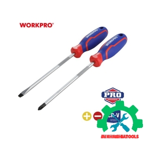Bộ Tua vít 2 cái gồm (1 cái đầu hình hoa khế PH2x150mm, 1 cái đầu dẹt 6.5x150mm Workpro - WP200503 
