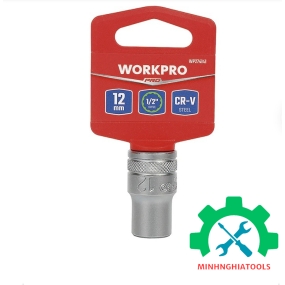 Đầu tuýp có đầu vuông 1/2 inch và đầu lục giác 12 cạnh size 12mm Workpro - WP274141)