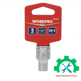 Đầu tuýp có đầu vuông 1/2 inch và đầu lục giác 12 cạnh size 9mm Workpro - WP274138