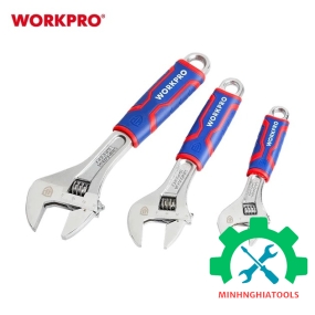 Bộ mỏ lết 3 chi tiết Workpro WP202515 tay cầm bọc nhựa 