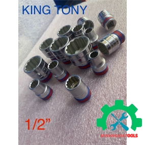 Đầu Tube  Kingtony 1/2" trắng ngắn 12 cạnh 4330M  Size lẻ từ 8-32mm