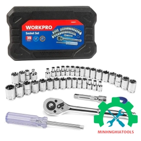 Bộ tube 1/4 inch + 3/8 inch 39 chi tiết Workpro - WP202536