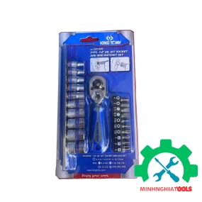 Bộ tuýp 1/4" 21 chi tiết hệ mét Kingtony 2501MR 