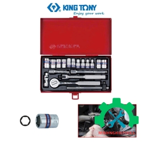 Bộ tuýp 1/4" 18 chi tiết loại 6 cạnh Kingtony 2518MR01