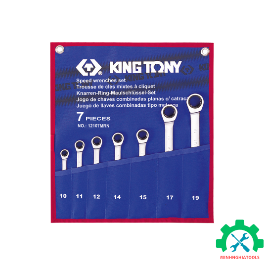 Bộ cờ lê vòng miệng tự động 7 chi tiết Kingtony 12107MRN (10 - 19mm) 