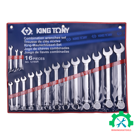 Bộ cờ lê vòng miệng hệ inch 16 chi tiết Kingtony 1216SR