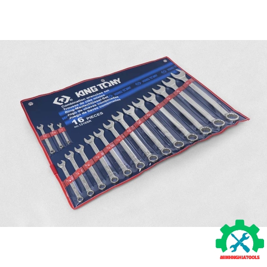 Bộ cờ lê vòng miệng hệ inch 16 chi tiết Kingtony 1216SR