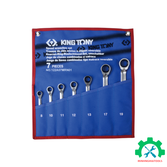  Bộ cờ lê vòng miệng tự động 7 chi tiết có khóa gạt Kingtony 12207MRN01  