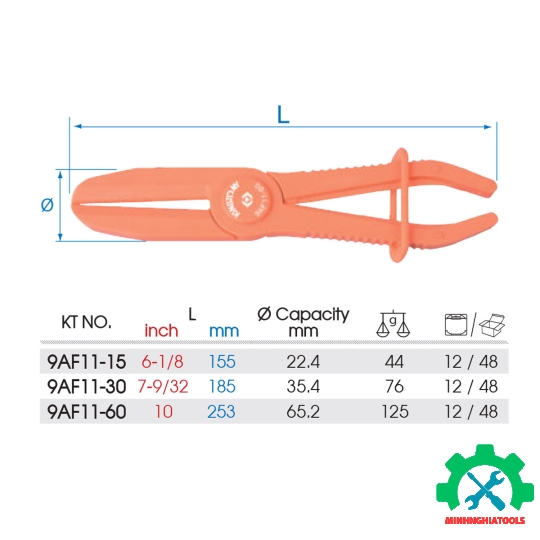 Kìm kẹp ống dầu Kingtony 9AF11-15 dài 155mm 