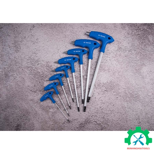 Bộ lục giác chữ T Kingtony 22118MR 8 cây đi kèm đế sắt
