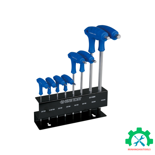 Bộ lục giác chữ T Kingtony 22118MR 8 cây đi kèm đế sắt