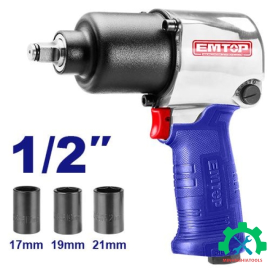 Máy siết bulong 1/2" dùng hơi EMTOP EATL126801, lực siết 610Nm