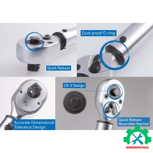 Cần siết lực 1/2 Kingtony 34462-1DG (40-200 Nm) dài 521mm 