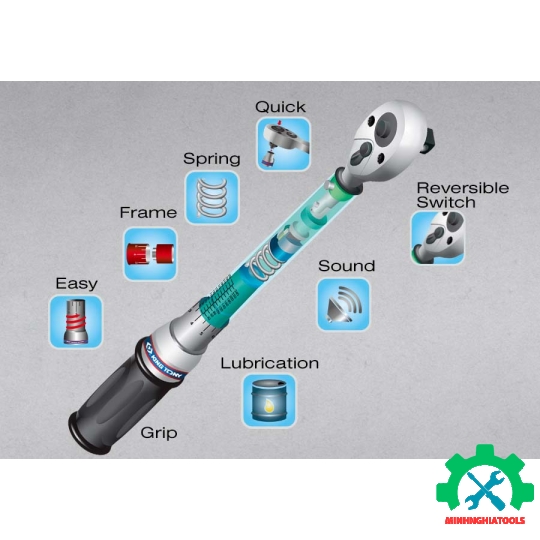 Cần siết lực 1/2 Kingtony 34462-1DG (40-200 Nm) dài 521mm 