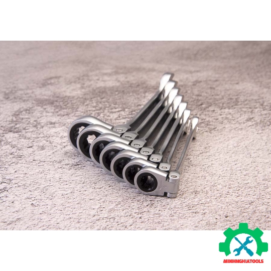 Cờ lê vòng miệng tự động đầu lắc léo  Kingtony 3730-XX , Kích thước lẻ từ 10-19mm
