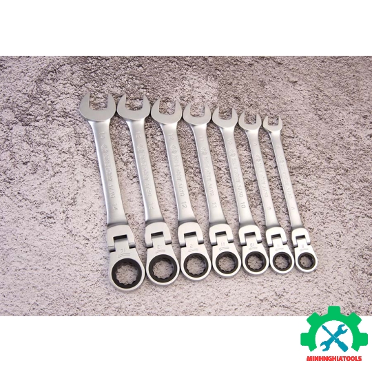 Cờ lê vòng miệng tự động đầu lắc léo  Kingtony 3730-XX , Kích thước lẻ từ 10-19mm