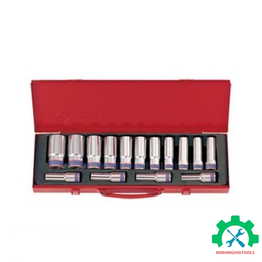 Bộ tube 1/2 inch 15 chi tiết Kingtony (10-32mm) loại dài màu trắng 4315MR