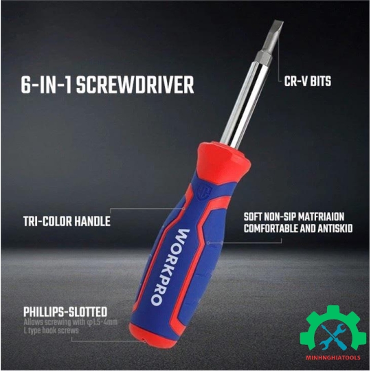 Bộ tua vít đổi đầu 6 in 1 Workpro WP221046