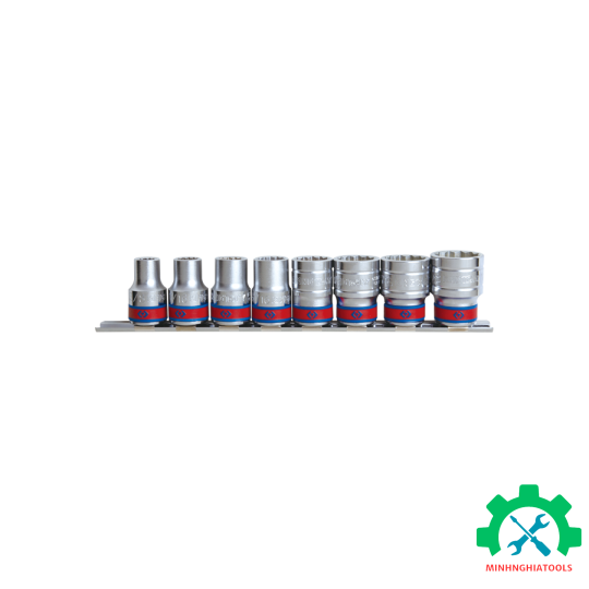 Bộ đầu tuýp 1/2" 8 chi tiết hệ Inch Kingtony 4010SR loại 12 cạnh 