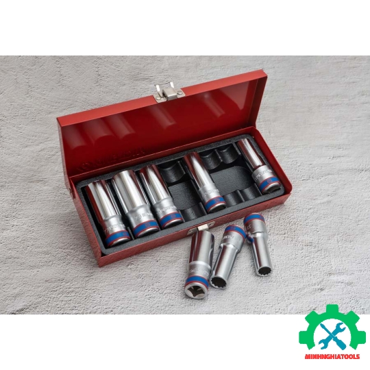 Bộ tube 1/2" loại 12 cạnh, 8 chi tiết từ 12-23mm Kingtony 4208MR