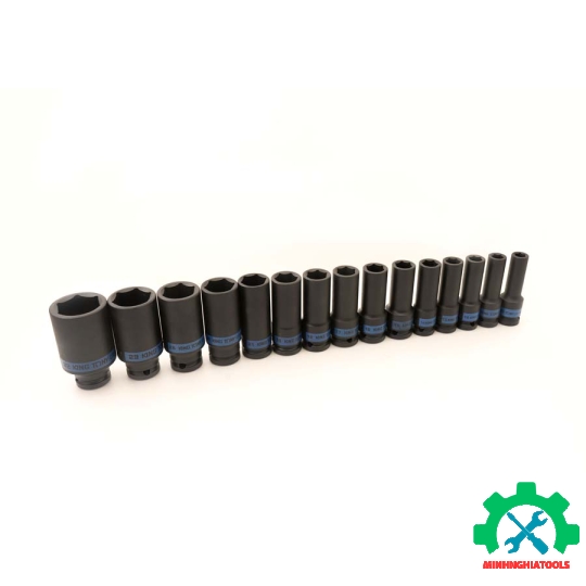 Bộ tube 1/2 inch 15 chi tiết đen dài 77mm CR-MO Kingtony (10-32mm) 4415MR