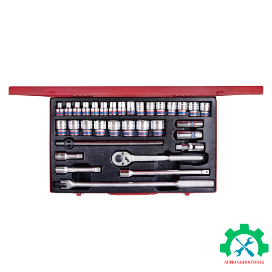 Bộ tube 1/2" 33 chi tiết  (Lục 8-32mm) Kingtony 4534MR