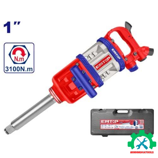 Máy siết bulong 1" dùng hơi EMTOP EATL013101, lực siết 3100Nm