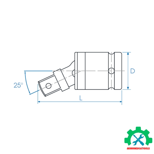 Đầu lắc léo đen 1/2" Kingtony 4797P, Thép CR-MO