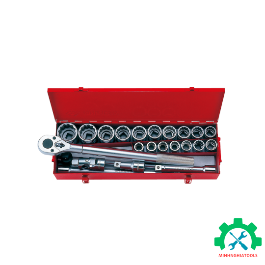 Bộ tuýp 3/4 inch 23 chi tiết hệ mét Kingtony 6023MR loại 12 cạnh