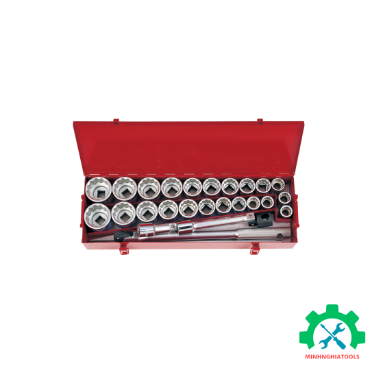 Bộ tube 3/4 có 26 chi tiết hệ inch & hệ mét Kingtony 6226CR loại tube 12 cạnh 