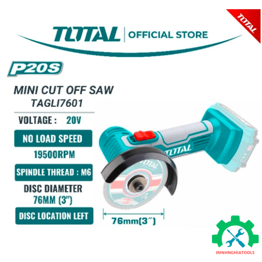 MÁY CẮT MINI CẦM TAY 76MM (3 INCH) DÙNG PIN TOTAL TAGLI7601