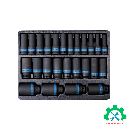 Bộ tube 1/2 inch 25 chi tiết đen dài 77mm CR-MO Kingtony (8-36mm) 9-4435MP