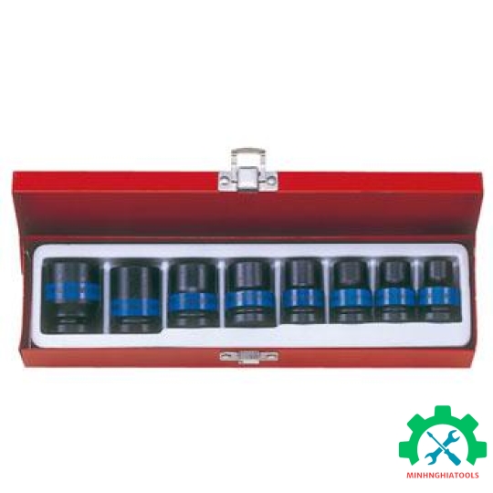 Bộ đầu tube đen ngắn 8 chi tiết loại 1/2 Kingtony 4408MP  