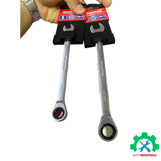 Cờ lê vòng miệng tự động Thép CR-V WORKPRO size lẻ từ 8-19mm
