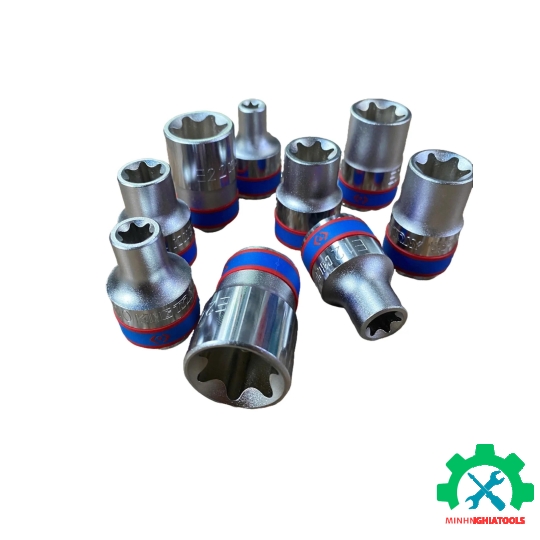 Tuýp E trắng ngắn chân cấm 1/2" Kingtony 4375M, kích thước lẽ E8-E24 
