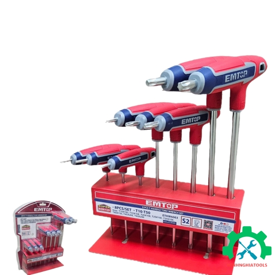 Bộ lục giác bông tay cầm chữ T ( kèm đế sắt ) EMTOP ETHW6063 