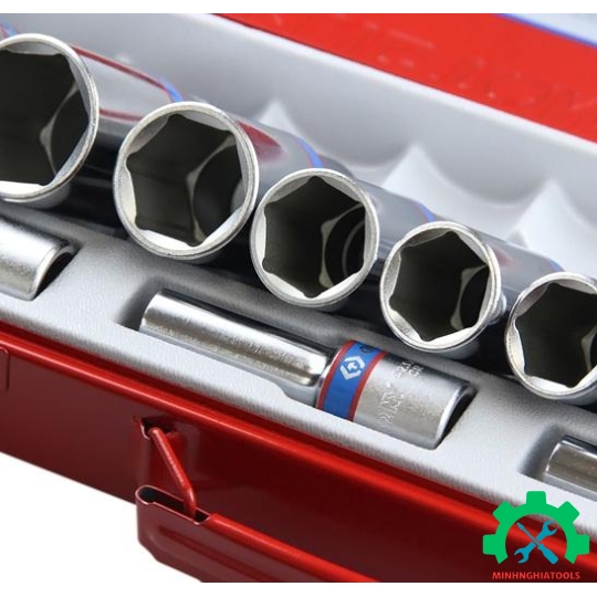 Bộ tube 1/2 inch 15 chi tiết Kingtony (10-32mm) loại dài màu trắng 4315MR
