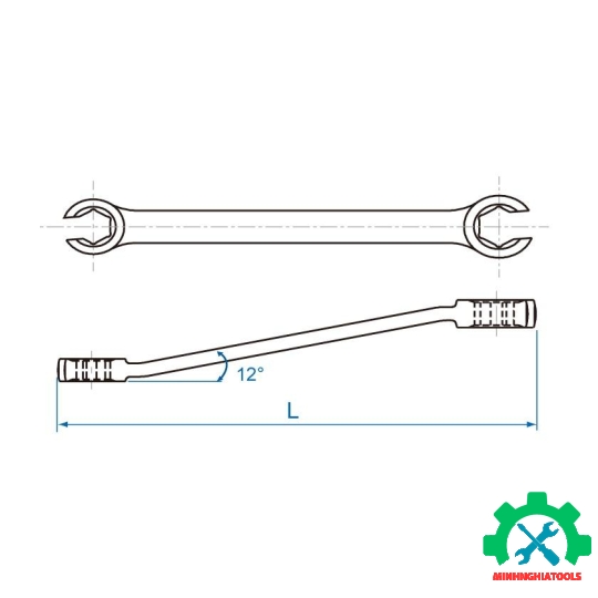 Cờ lê mở ống dầu  Kingtony 1930 loại hai đầu vòng chẻ, các size lẻ 8x10 - 22x24mm