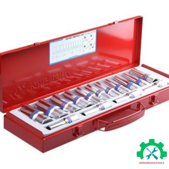 Bộ tube 1/2 inch 15 chi tiết Kingtony (10-32mm) loại dài màu trắng 4315MR